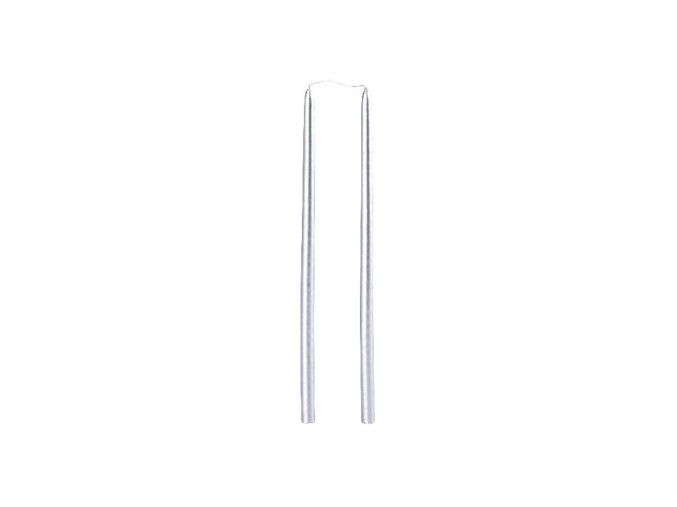 Svíčka květinová hladká 2 ks 12 x 300 mm - stříbrná