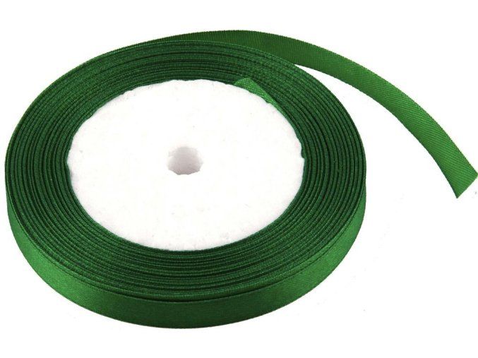 stuha satenova 1 cm x 23 m zelena
