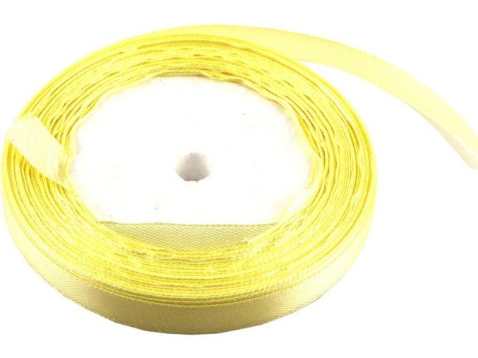 stuha satenova 1 cm x 23 m sv zluta