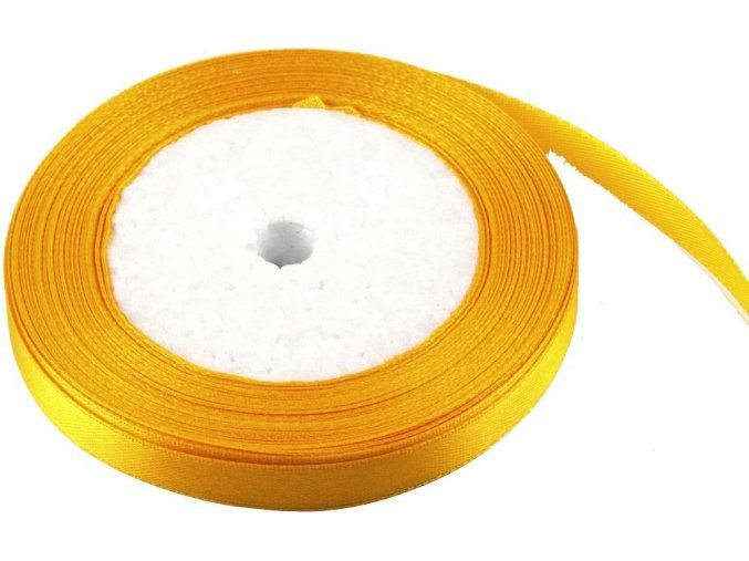 stuha satenova 1 cm x 23 m zluta