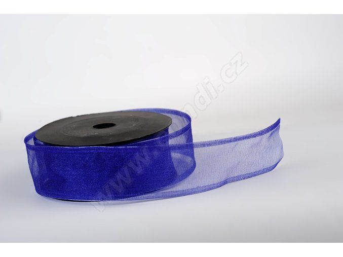 stuha organza snow 4cm x 9 1m tm modra
