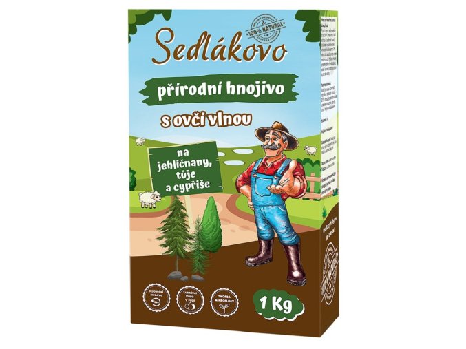 Sedlákovo hnojivo s ovčí vlnou na jehličnany, tůje a cypřiše 1 kg