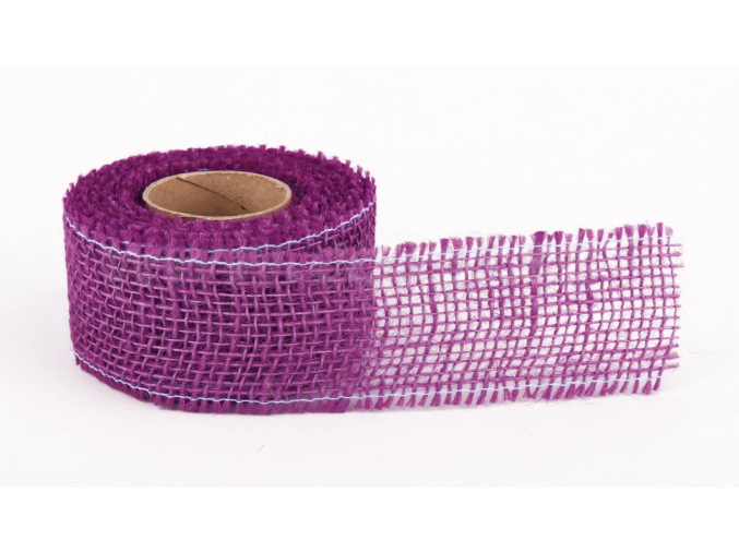 Stuha jutová jemná 5cm x 5m SV. FIALOVÁ