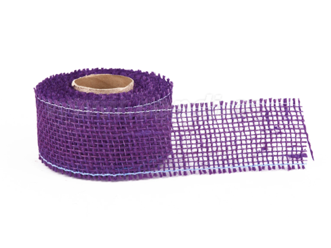 Stuha jutová jemná 5cm x 5m TM. FIALOVÁ