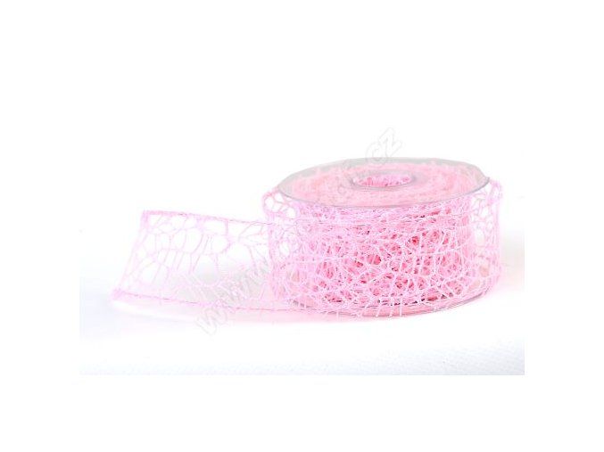 Stuha Big spider 5 cm x 9,1 m - růžová