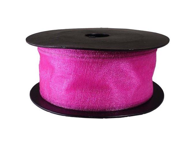 Stuha Organza snow 4 cm x 9,15 m - cyklámen