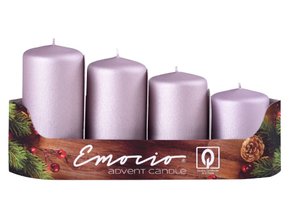 Svíčka adventní schody 4 ks / 40 mm - exclusive starorůžová