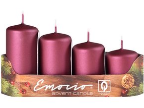 EMOCIO STUPNĚ 4KS PRŮM.40MM EXCLUSIVE MAT. TMAVÁ MALINOVÁ SVÍČKY