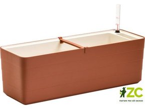 PLASTIA - BERBERIS - Truhlík samozavlažovací terakota + slonová kost