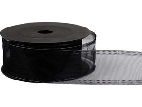 stuha organza 4 cm x 10 m cerna