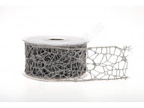 stuha big spider glitter 5 cm x 9 1 m stribrna