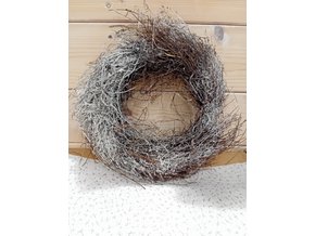 Věnec proutí přírodní zasněžený 25 cm