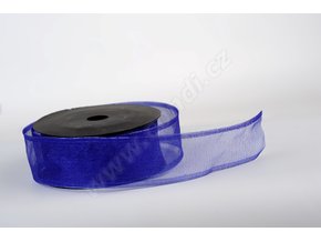 stuha organza snow 4cm x 9 1m tm modra
