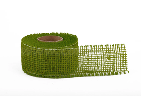 Stuha jutová jemná 5cm x 5m SV. ZELENÁ