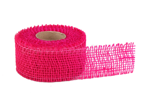 Stuha jutová jemná 5cm x 5m TM. RŮŽOVÁ