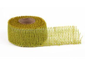 Stuha jutová jemná 5cm x 5m TRAVNÍ ZELENÁ