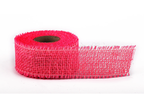 Stuha jutová jemná 5cm x 5m SV. RŮŽOVÁ