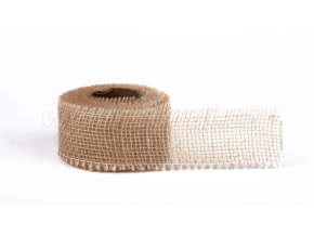 Stuha jutová jemná 5cm x 5m BÍLÁ