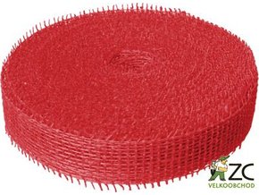 Jutová stuha 4 cm x 25 m - červená