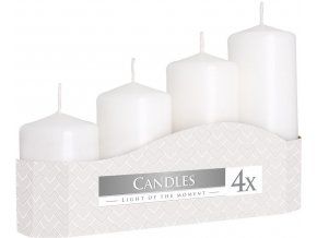 Svíčka adventní schody 4 ks / 50 mm - bílá