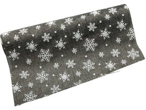 Jutová role - vánoční 28 cm x 3 m - šedá/bílá