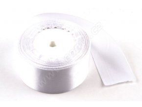 Stuha saténová 4 cm x 23 m -  bílá