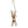 dekorace drevene lyze ruzovobile15 cm